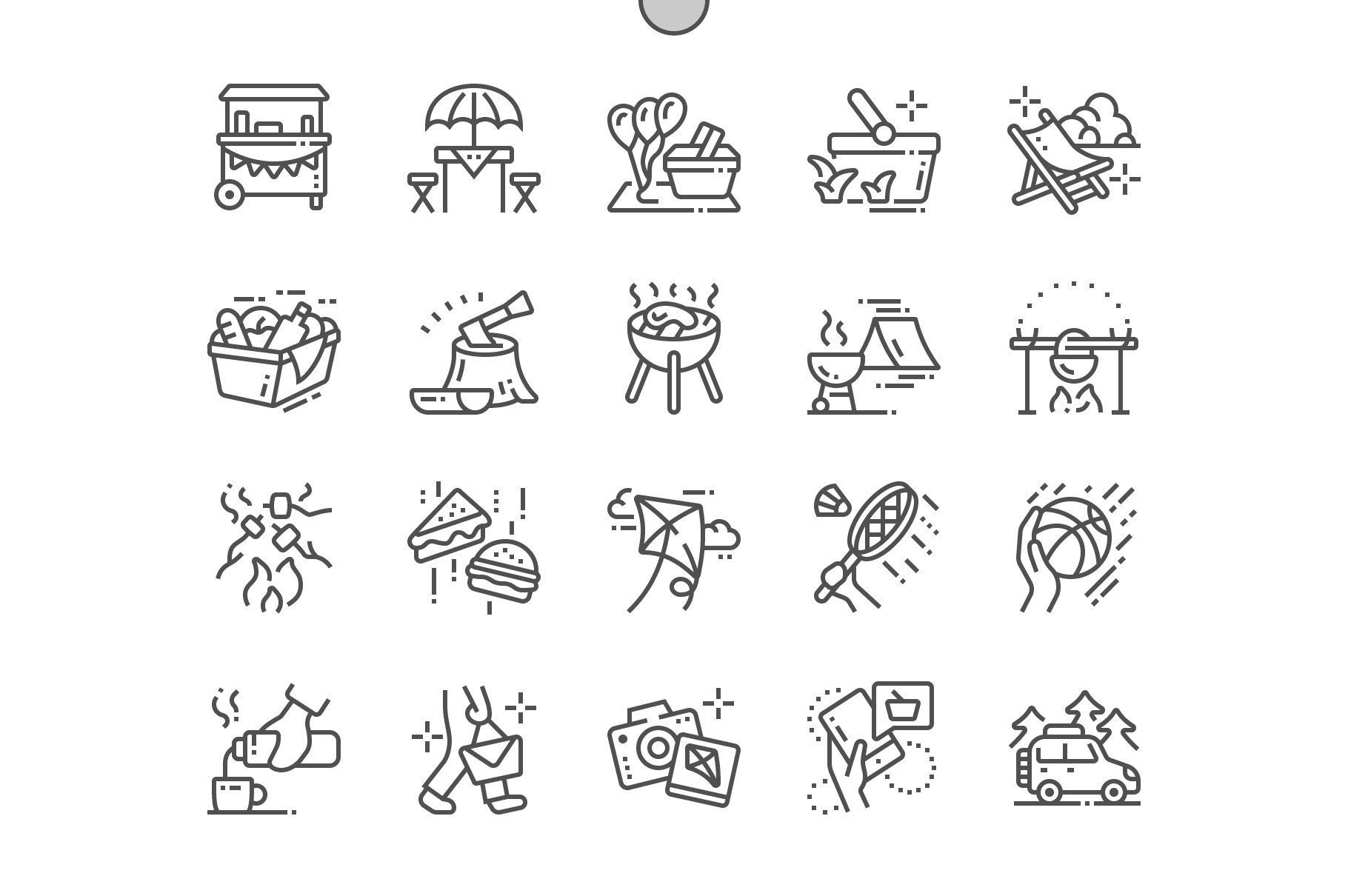 Picnic Line Icons, an Outline Icon by Palau