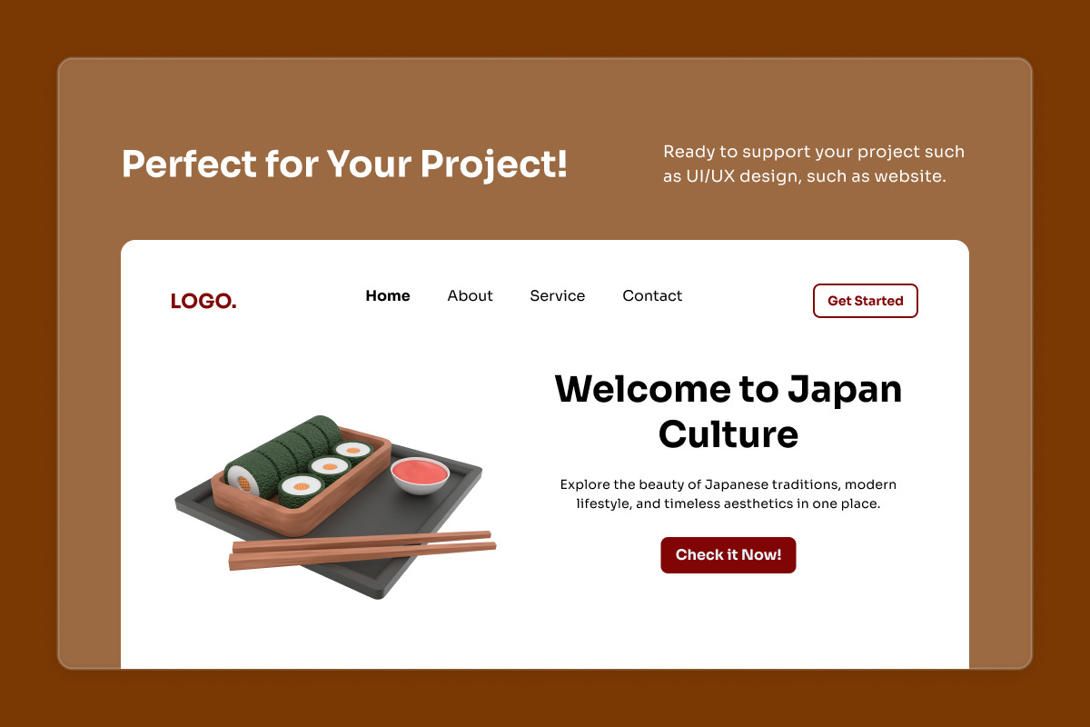 Japanese Tradition 3D Icon Set, a Work Illustration by twinstd (Photo 5 of 6)