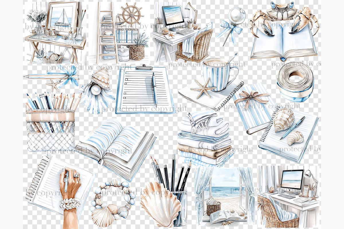 Summer Beach Clipart Collection, a Person Illustration by GlamArtZhanna (Photo 7 of 8)