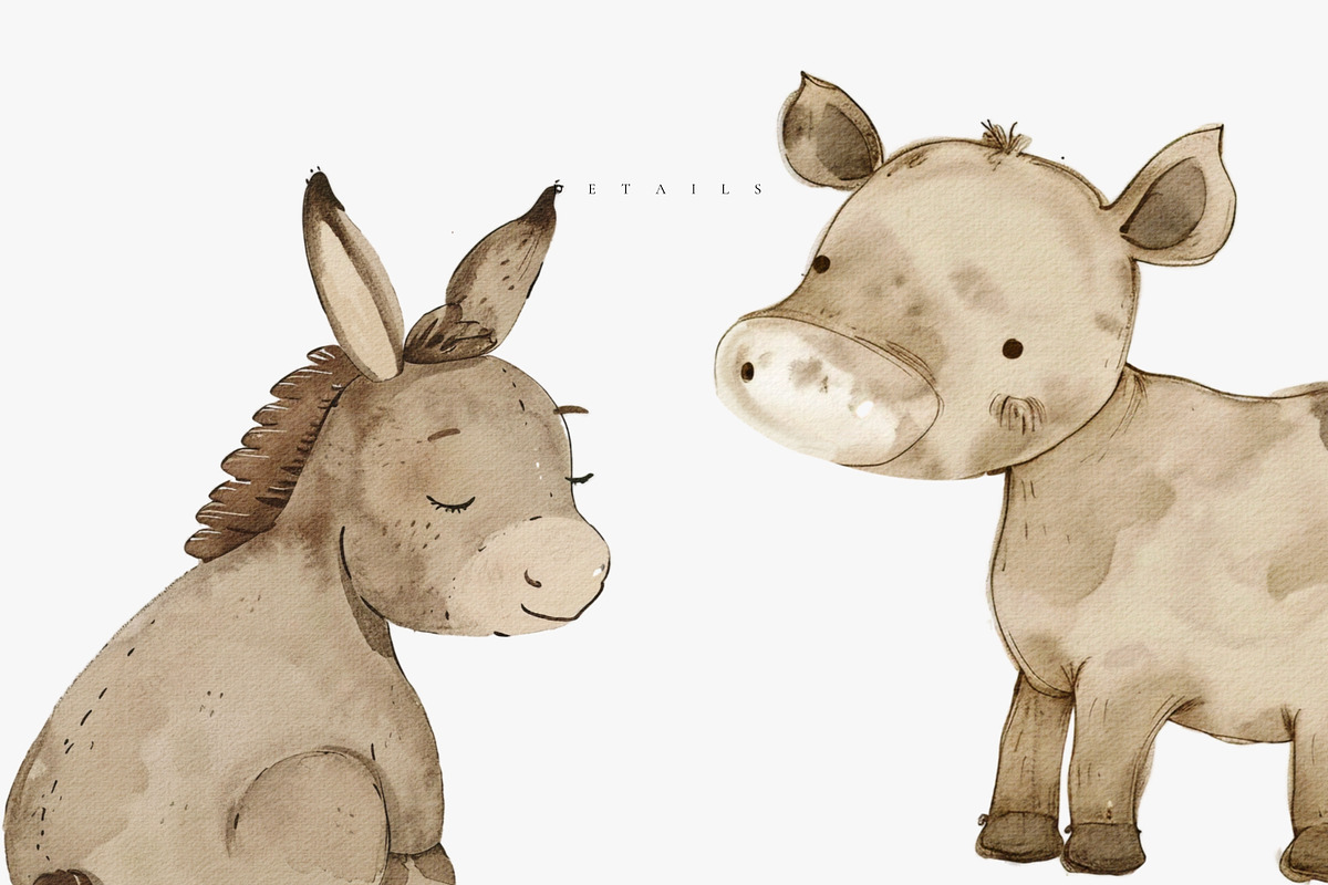 Nursery Farm Animals Clipart Set, an Animal Illustration by Pati Paints (Photo 8 of 10)