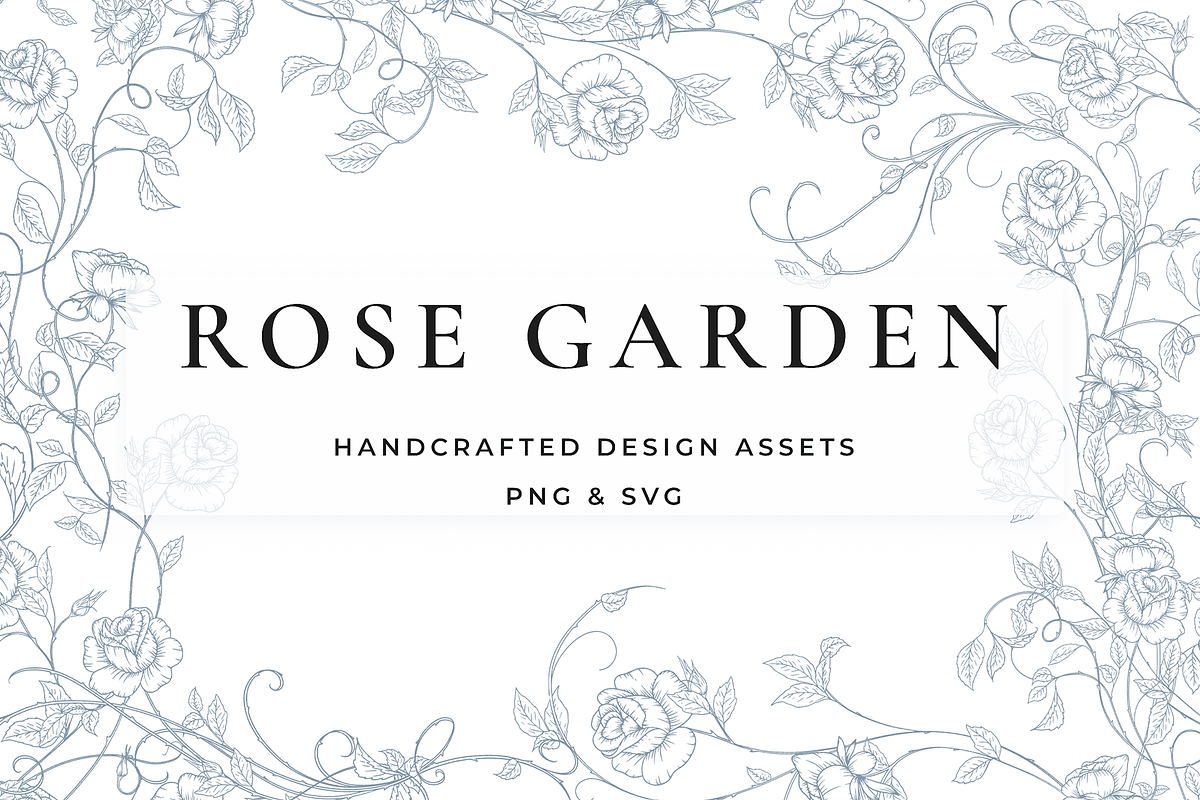 Rose Garden LineArt, a Decorative Illustration by AW Studios (Photo 1 of 11)