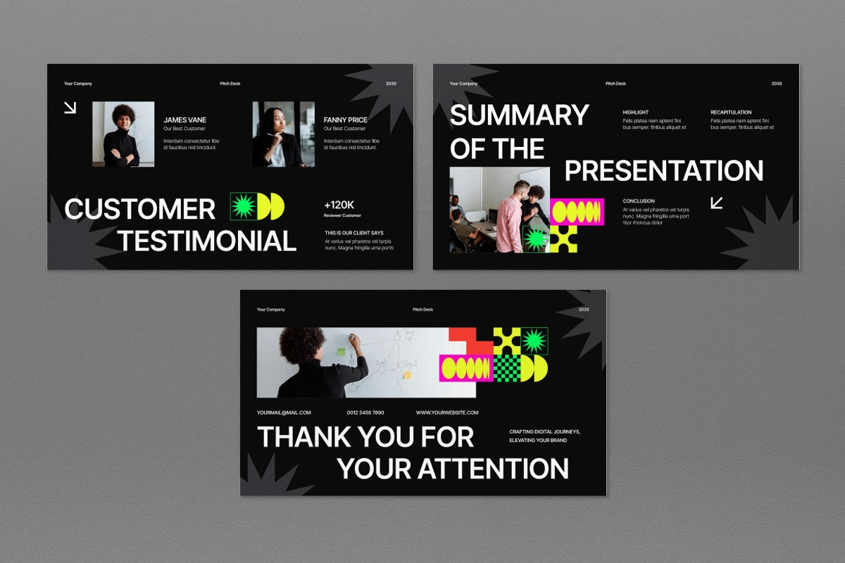 Black Pitch Deck Google Slide, a Presentation Template by graphicook (Photo 5 of 5)