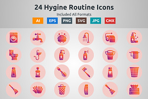 Glyph Gradient Circle Hygine Routine