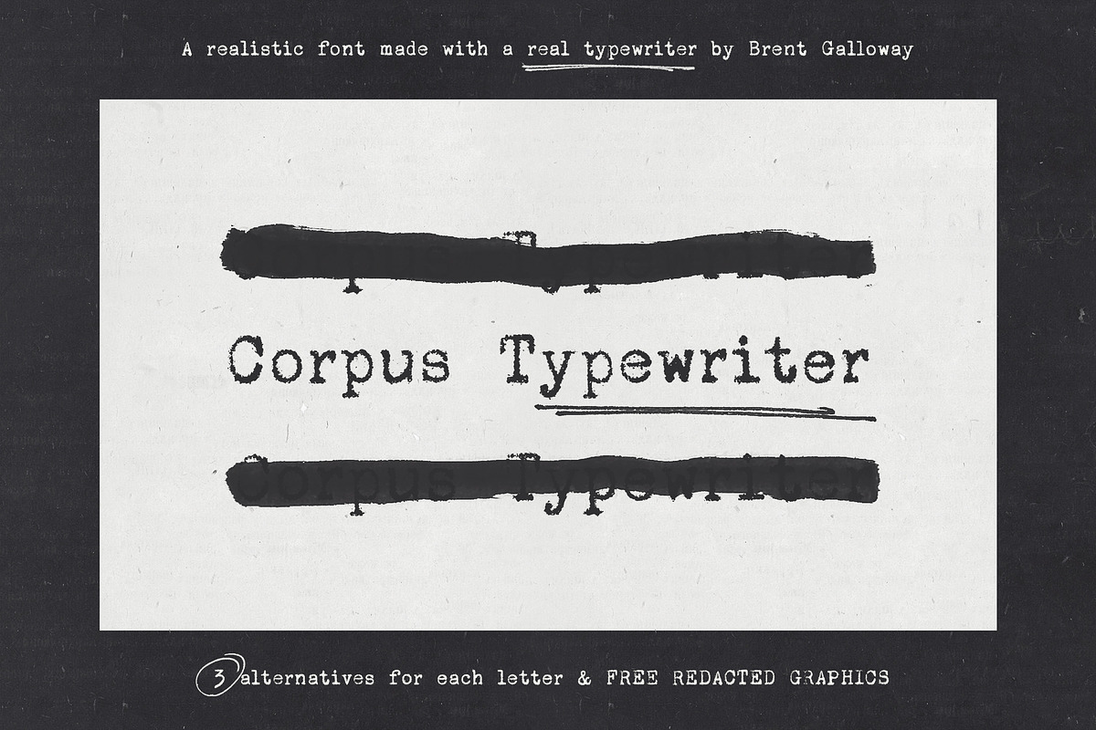 Corpus Typewriter Font, a Serif Font by Brent Galloway (Photo 1 of 10)