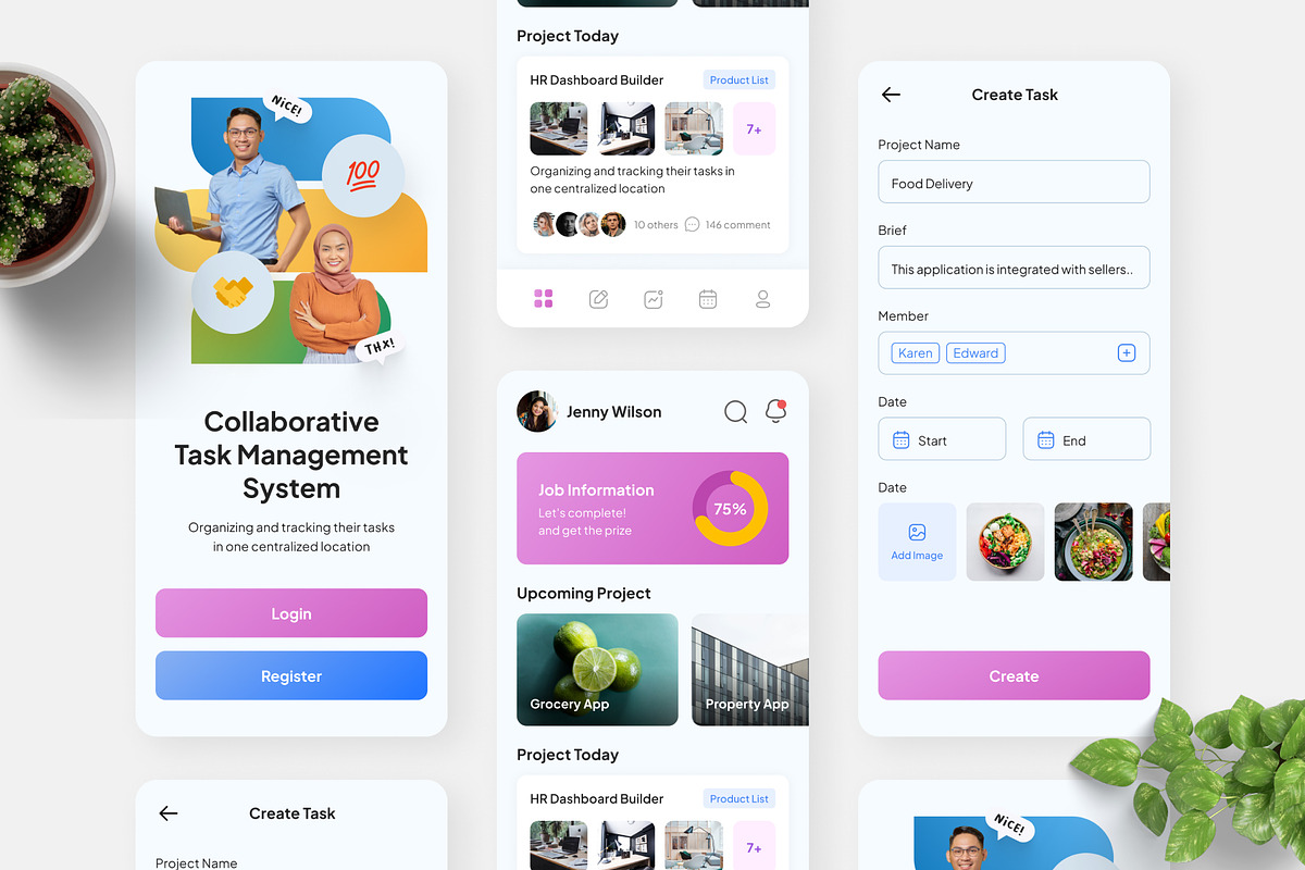 Gestion – Task Management Mobile App, an UI Kit Template by Panen Creative (Photo 3 of 3)