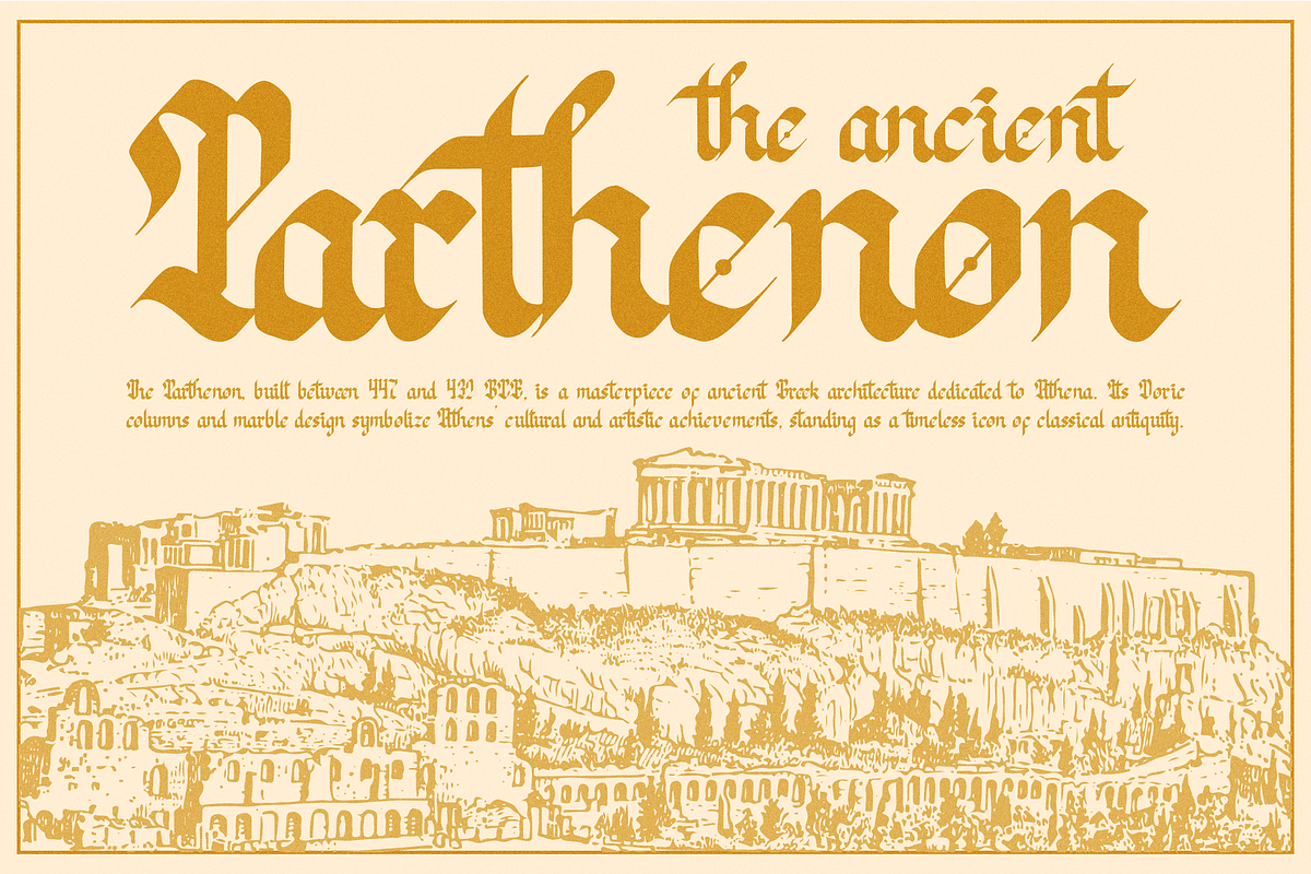 Nyx Arstaily | Blackletter Font, a Blackletter Font by Denustudios (Photo 2 of 12)
