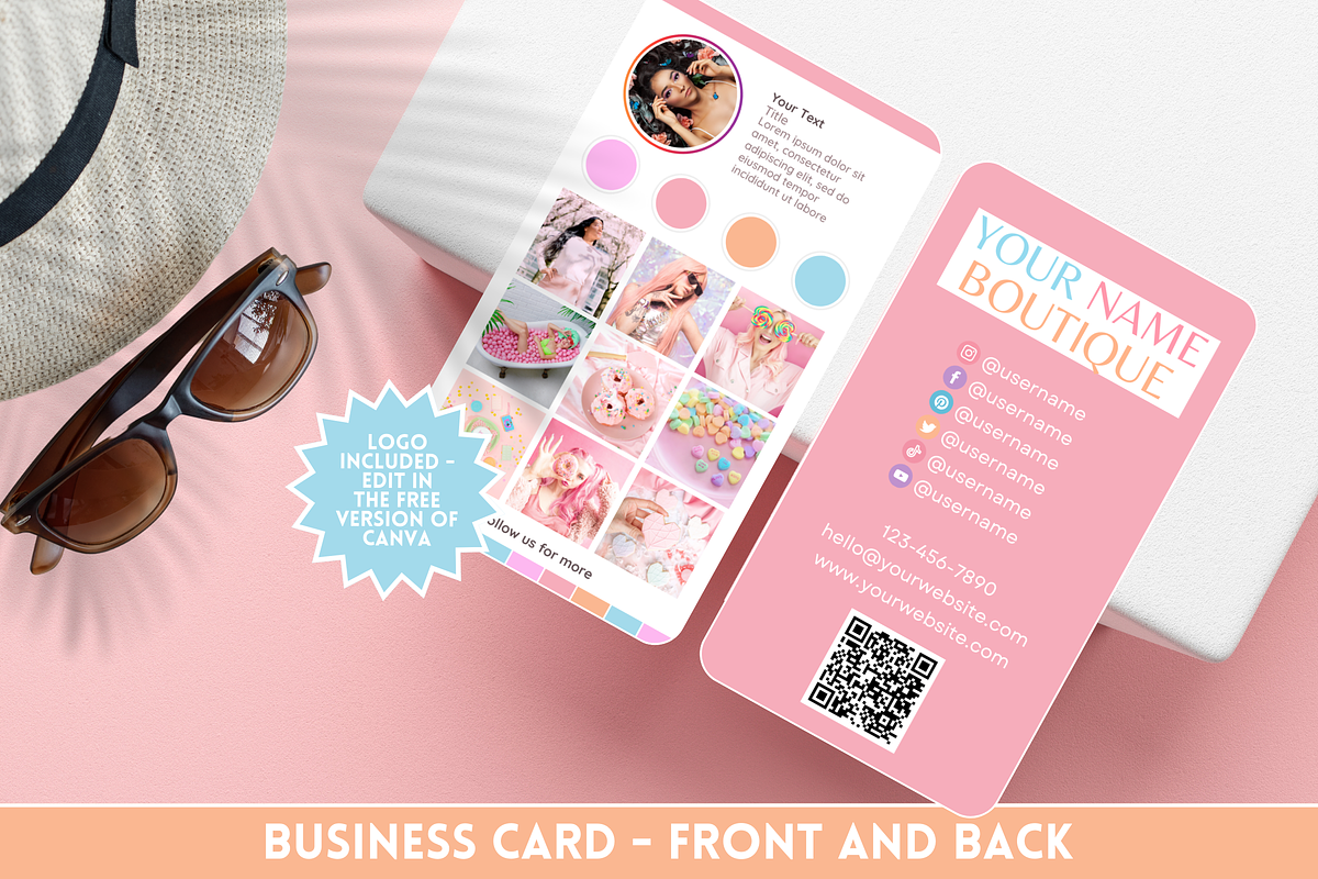 Business Card Template - Pastel, a Business Card Template by SunshineStudioBoutique (Photo 1 of 9)