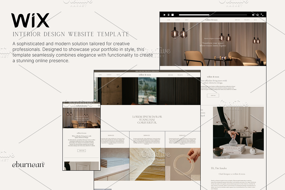 Wix Website Template Interior Design, a Wix Template by Studio Eburnean (Photo 1 of 5)