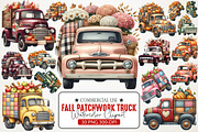 Fall Patchwork Truck Clipart, an Illustration by RobertsArt (Thumbnail 1 of 7)