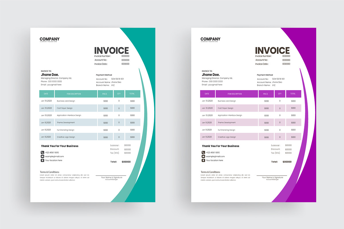 Professional Invoice Bundle, a Graphic by Jkgraphicclick (Photo 3 of 14)
