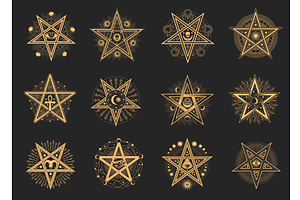 Esoteric Occult Pentagram, Signs