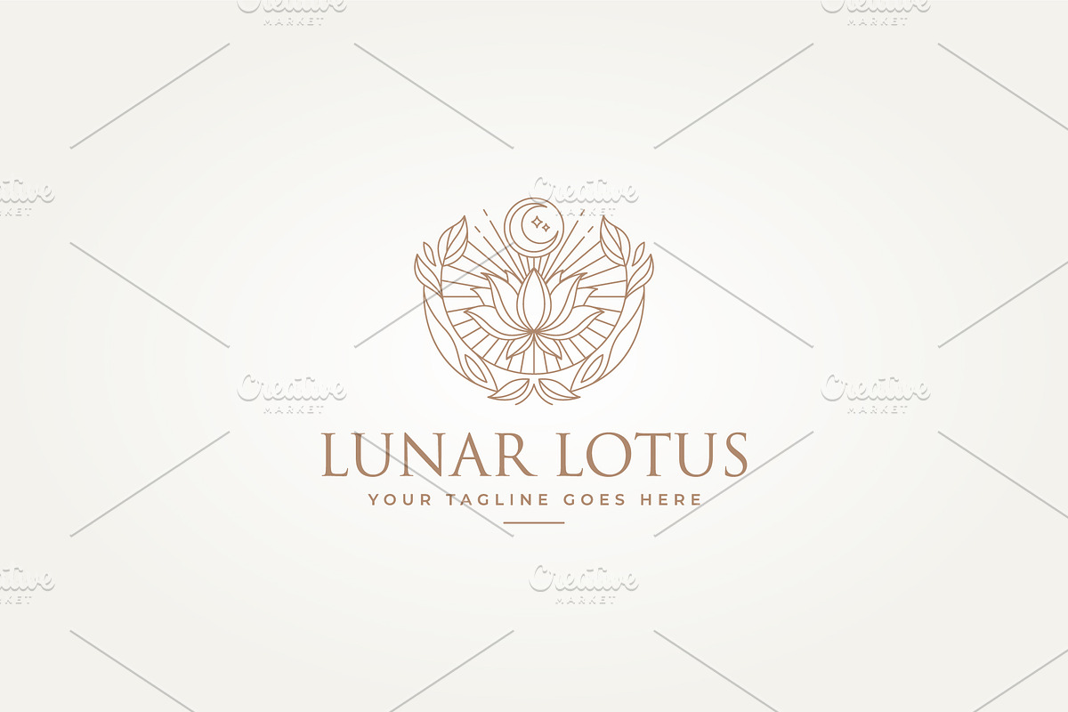 flower with crescent moon logo, a Branding & Logo Template by Blazybone (Photo 2 of 2)