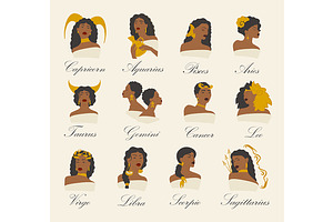 Astrological sign women characters