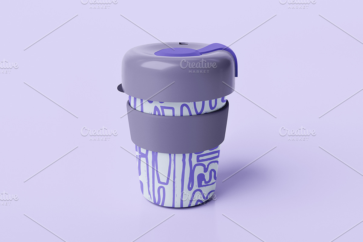 Reusable Coffee Cup Mockup Set, a Cups & Container Mockup by Mirachma Project (Photo 6 of 8)