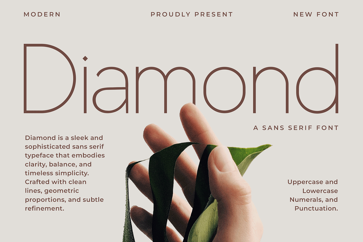 Diamond–Elegant Sans Serif Typeface, a Sans Serif Font by overlaytemplates (Photo 1 of 5)