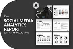 Black Social Media Analytics Report, a Presentation Template by InkBlue Templates
