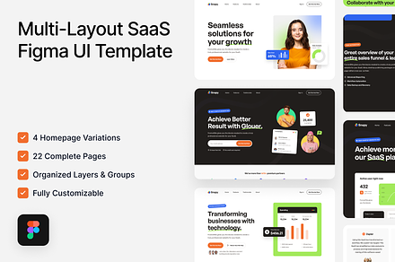 Snapy - Multi-Layout SaaS Figma, an UI Kit Template by FinestDevs