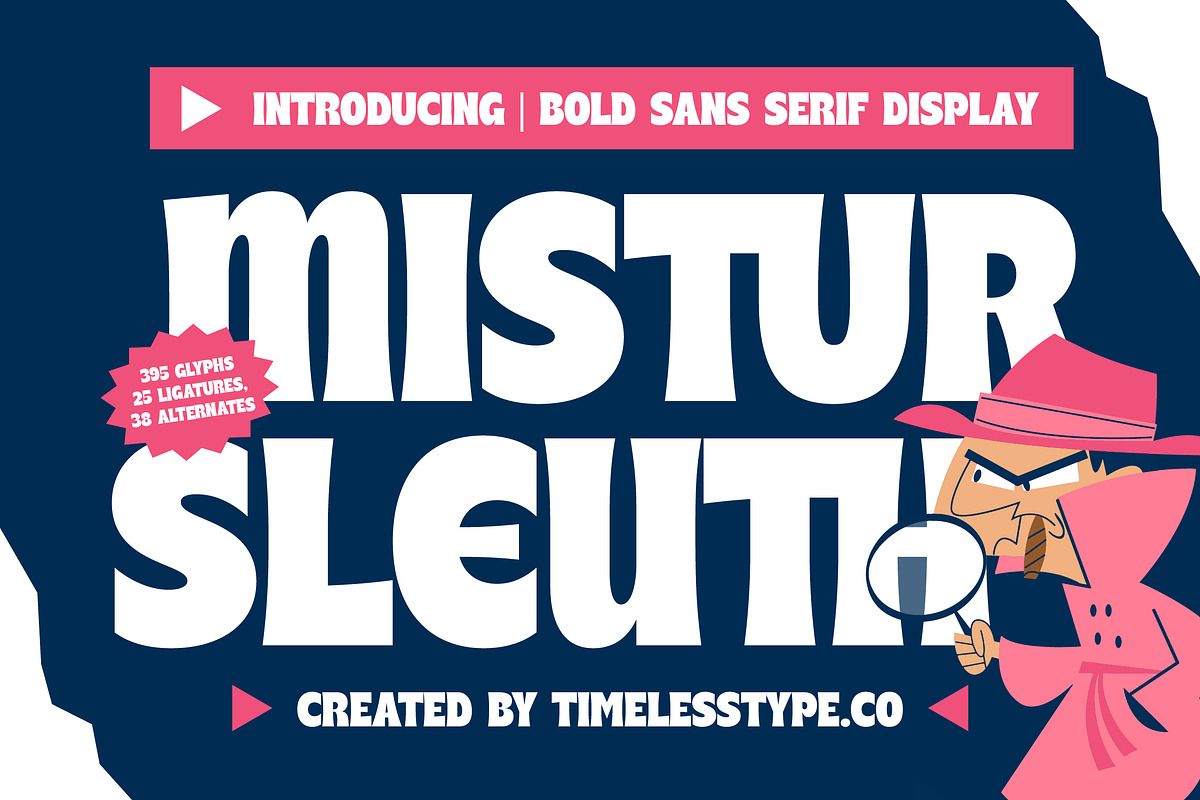 Mistur Sleuth Retro Display Font, a Sans Serif Font by timelesstype.co (Photo 1 of 20)