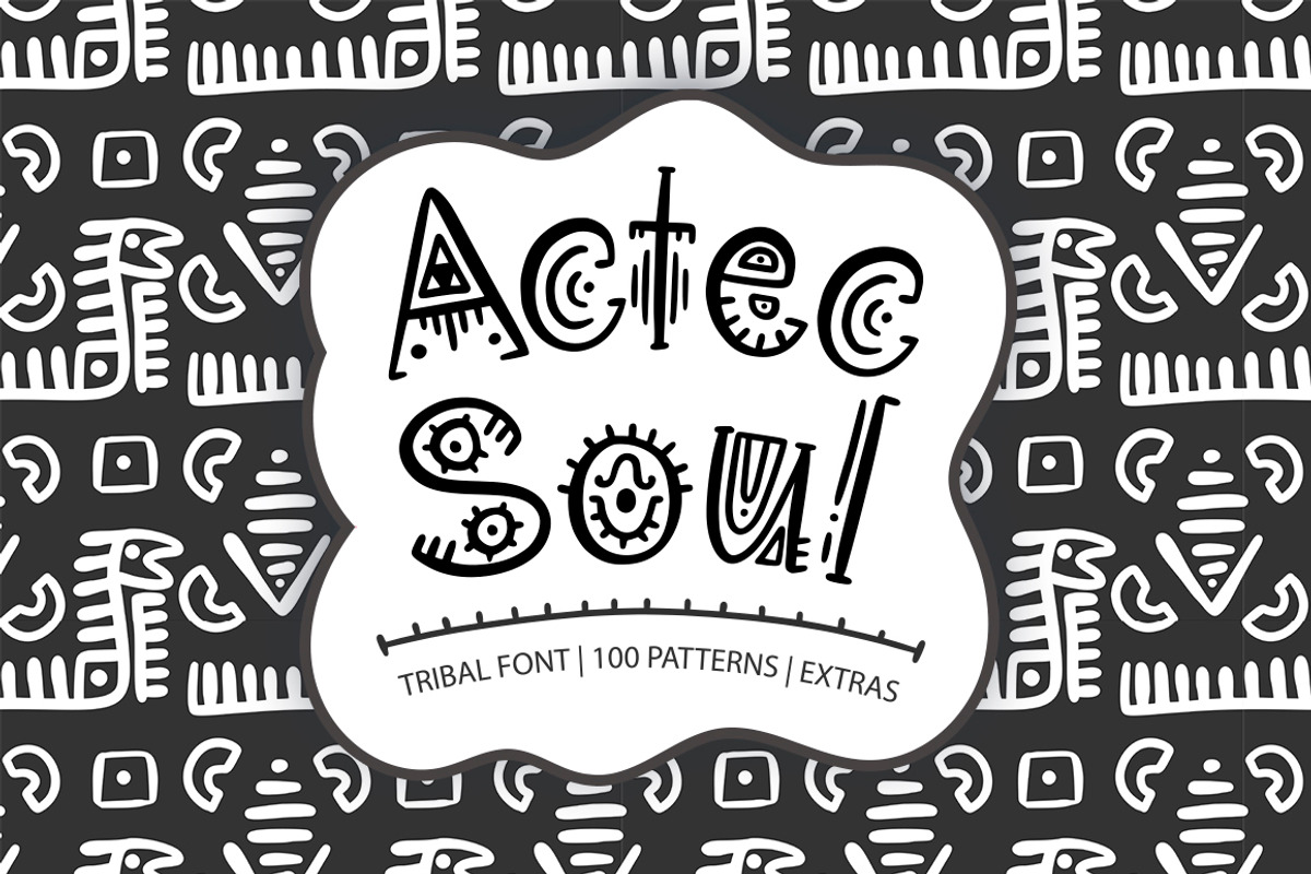 Aztec Soul. Font and 100+ graphics.