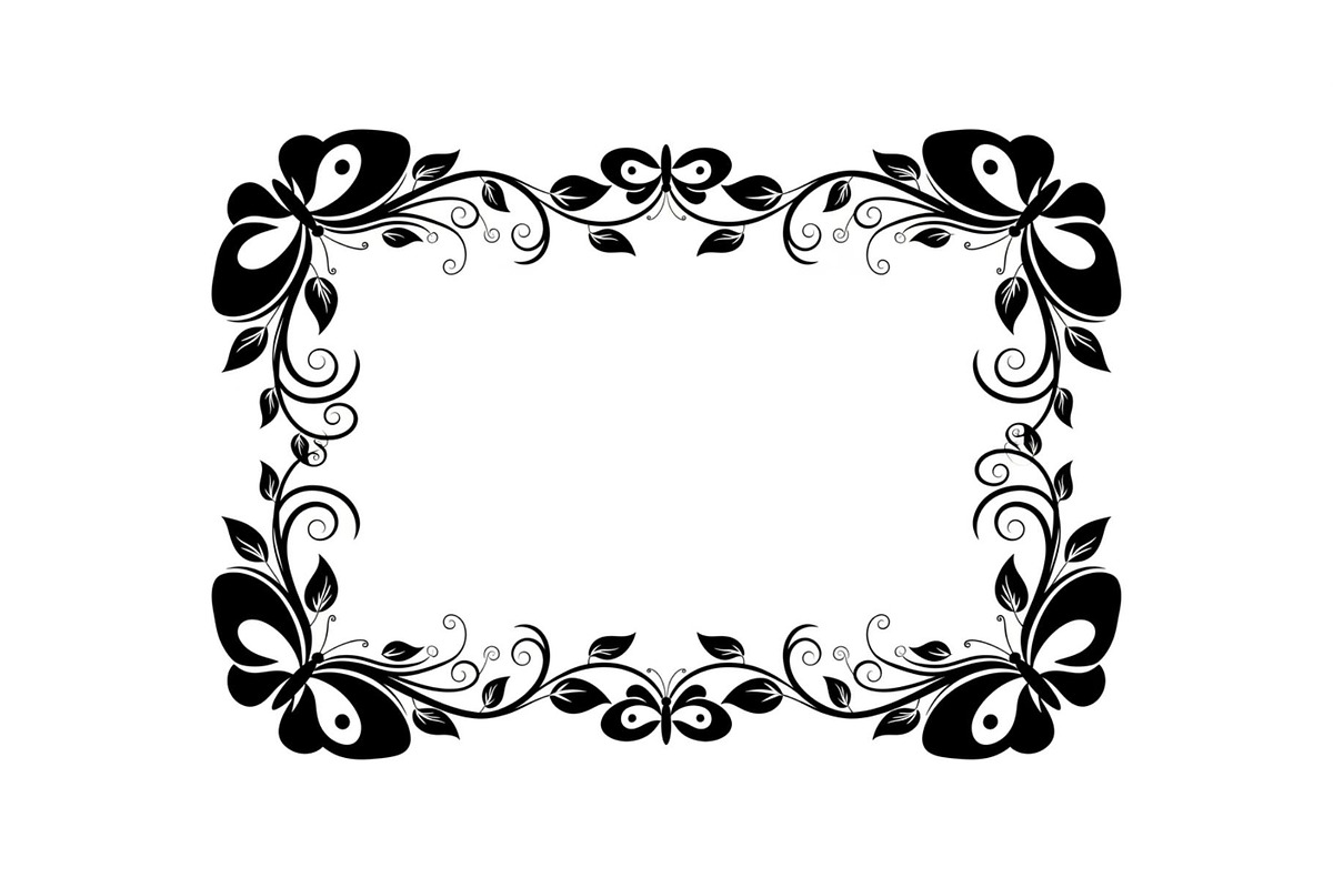 Butterfly Floral Vintage Frame Bundl, an Illustration by Creativeshirt (Photo 3 of 51)