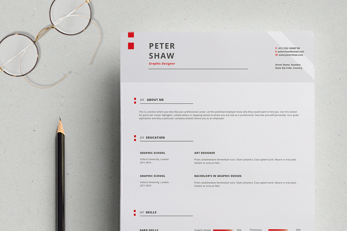 Swiss Resume Template, a Resume Template by Nina Shaw