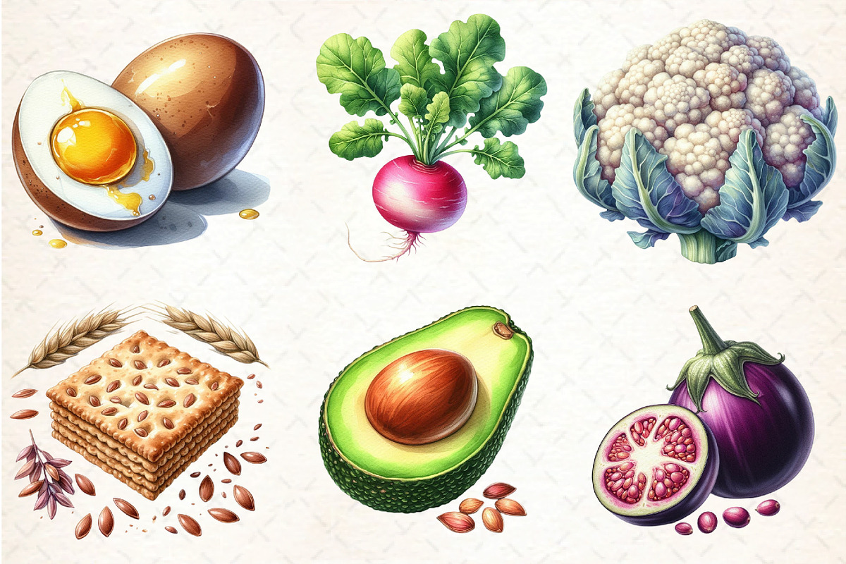 Low Carb Food Clipart Bundle, an Illustration by DreamCafeArt (Photo 3 of 9)