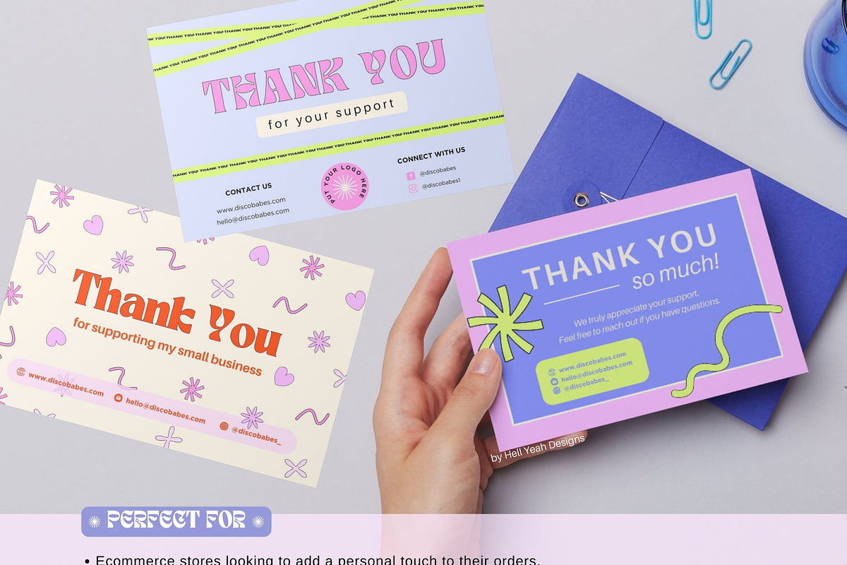 Ecommerce Thank You Card Templates, a Card Template by Hell Yeah Designs (Photo 4 of 4)