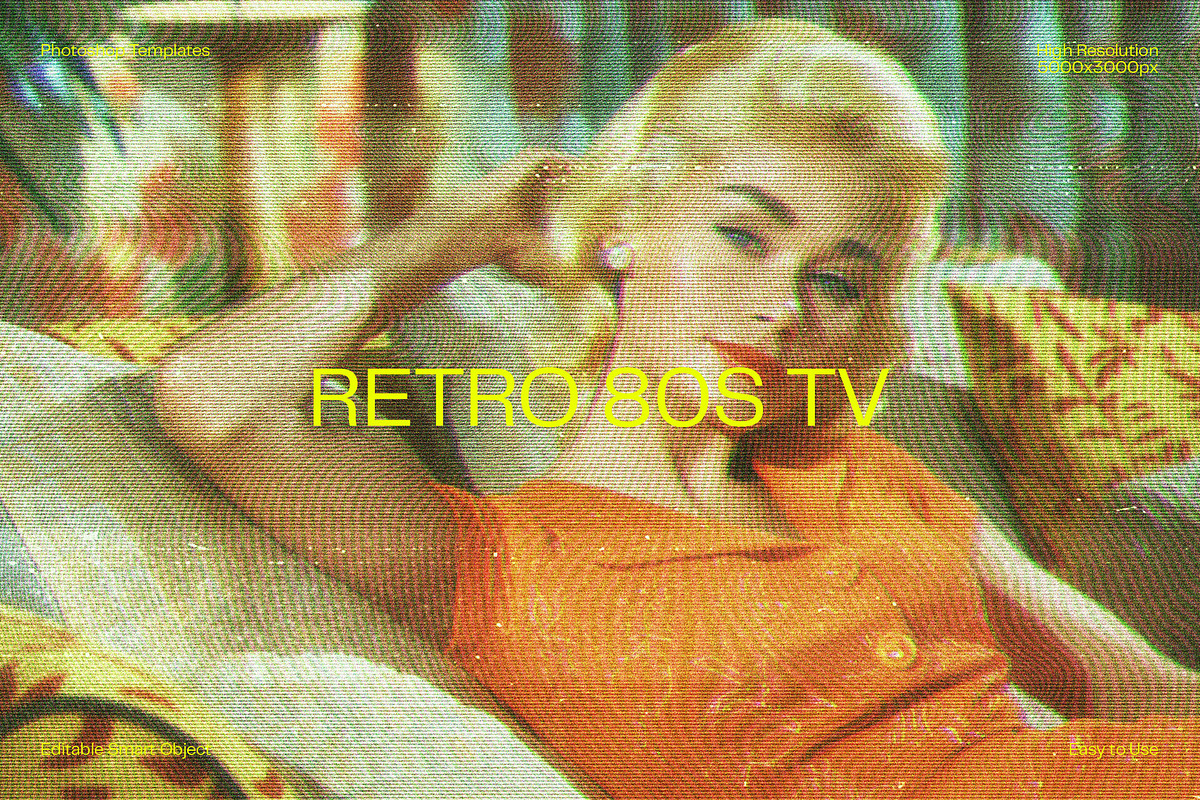 Retro 80s TV Photo Effect, a Layer Style Add-On by dokudokunomi (Photo 1 of 5)