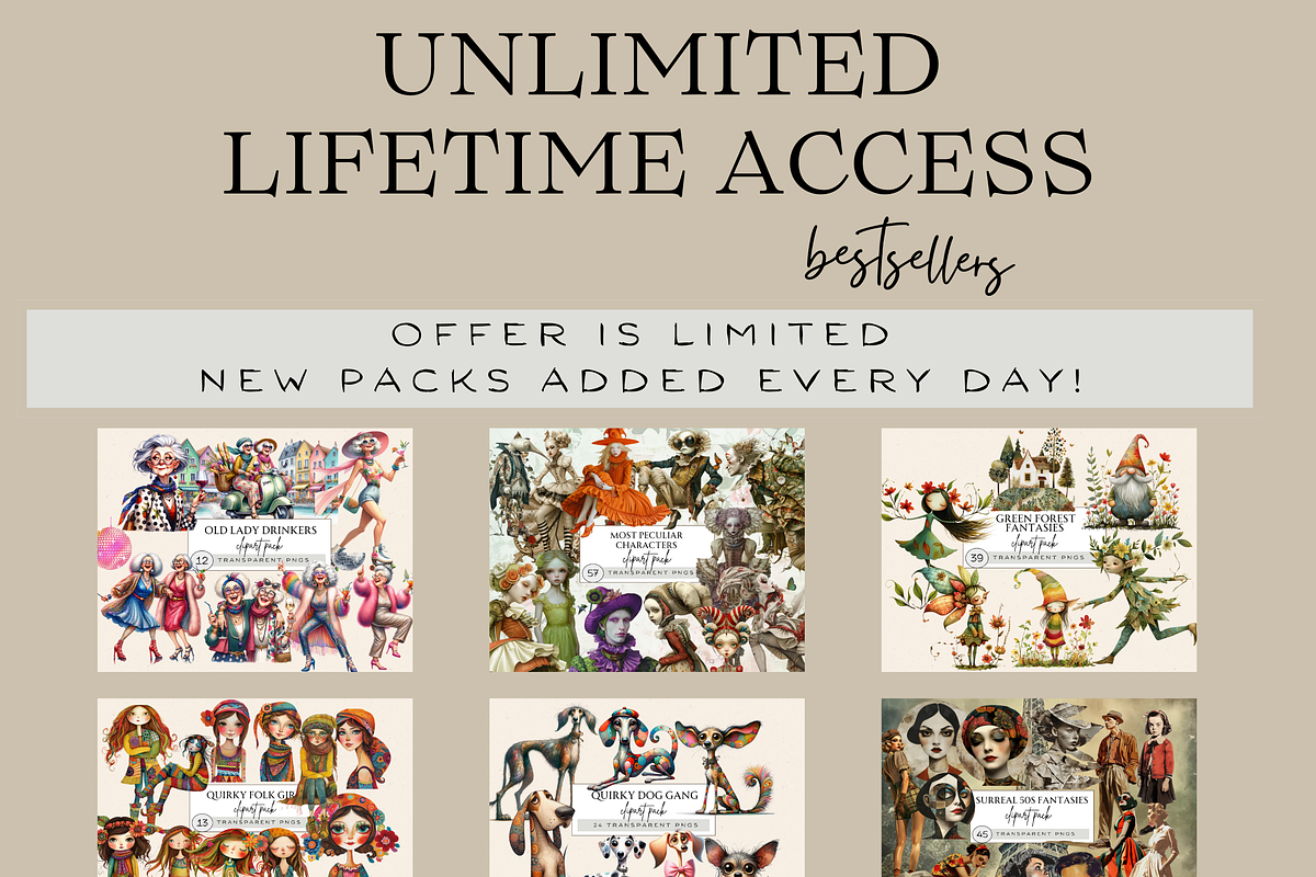 UNLIMITED LIFETIME ACCESS CLIPART, a Person Illustration by Daring Digies (Photo 2 of 10)