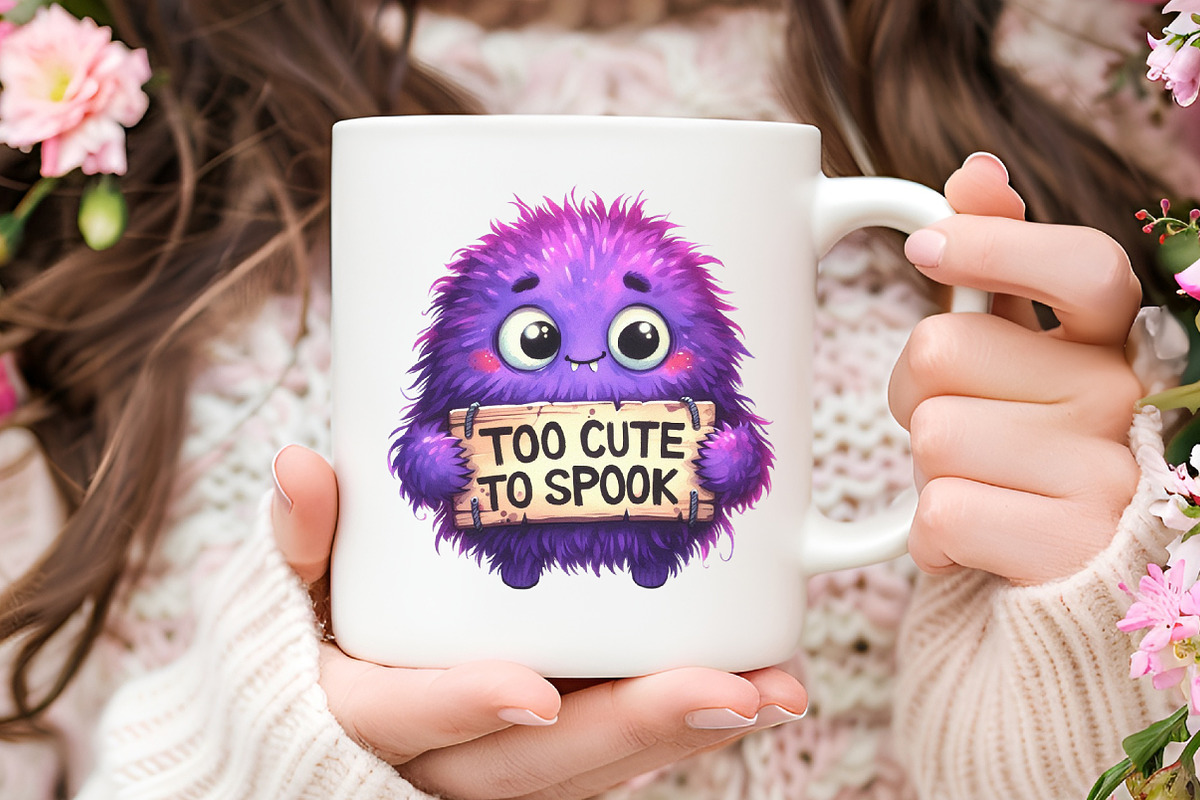 Cute Halloween Retro Monsters PNG, an Illustration by RobertsArt (Photo 2 of 7)