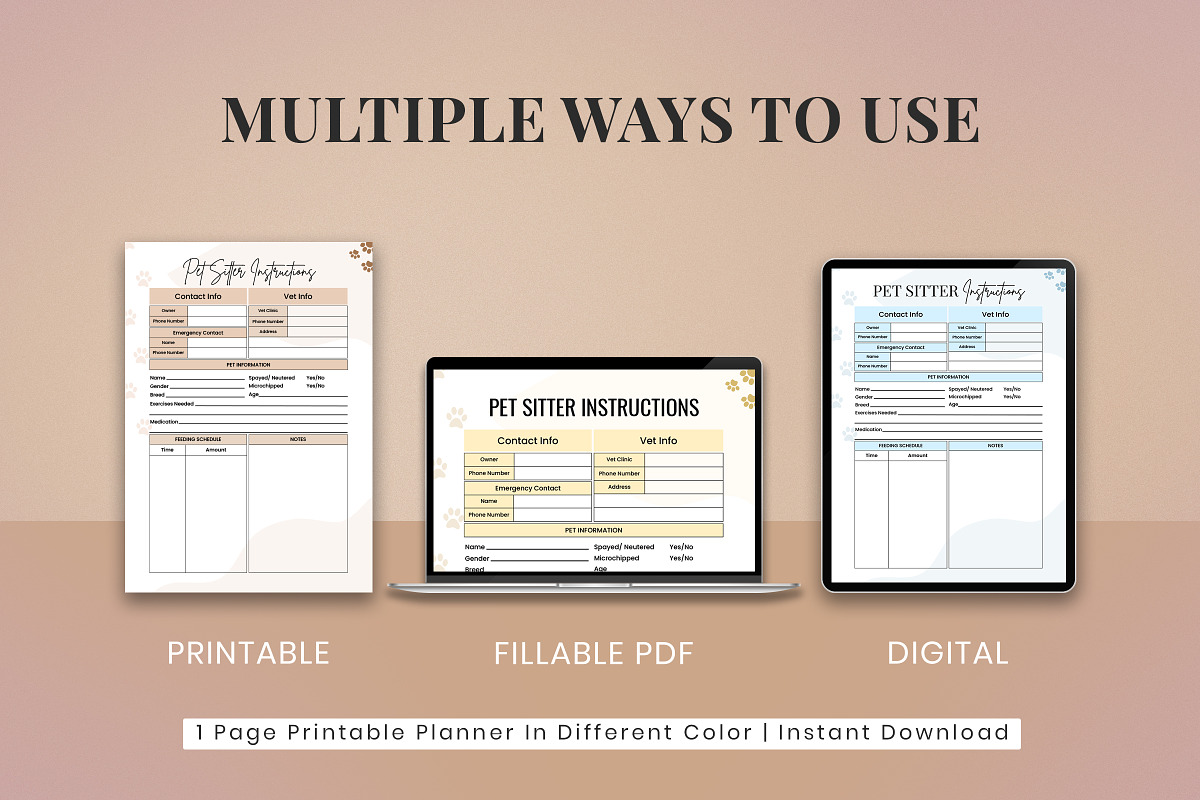 Editable Pet Sitter Instructions, a Templates & Theme by Snapybiz (Photo 3 of 10)