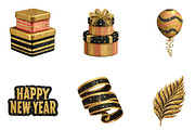 Gliteer New Year Clipart, an Illustration by CreationArt (Thumbnail 5 of 7)