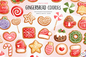 Christmas Gingerbread Houses Clipart