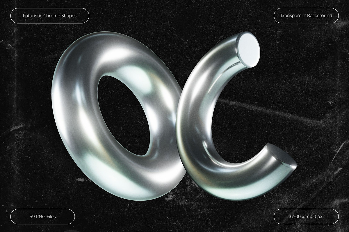 3D Futuristic Chrome Shapes, an Object Graphic by Design Studio (Photo 3 of 6)