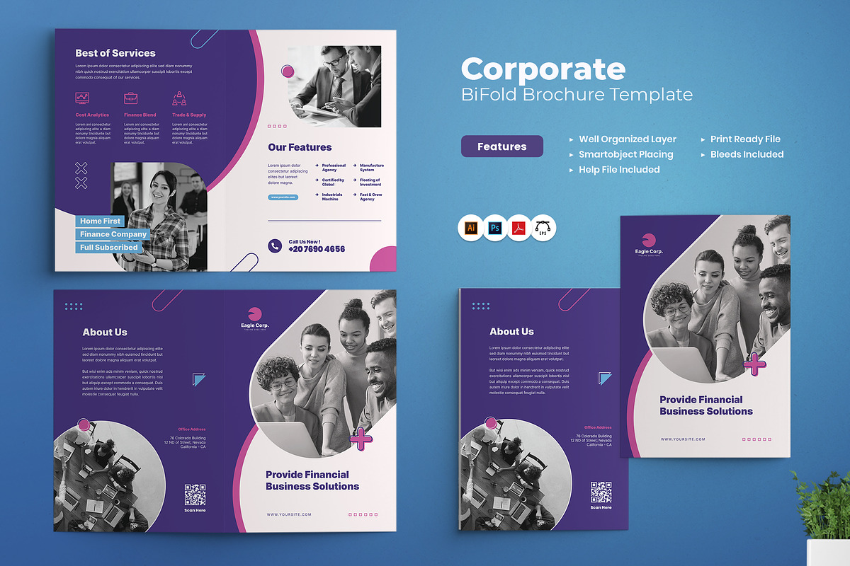Financial Bifold Brochure, a Brochure Template by Rahardi Creative