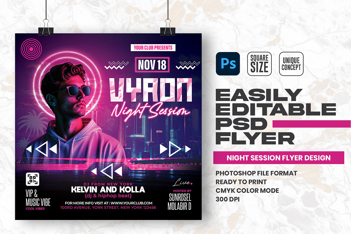 Night Session Party Flyer Design, a Flyer Template by Shajib Shikder (Photo 1 of 2)