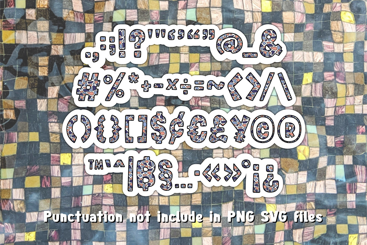 Mosaic Color OTF PNG SVG, a Symbol Font by DREAMs Soul G. (Photo 3 of 5)