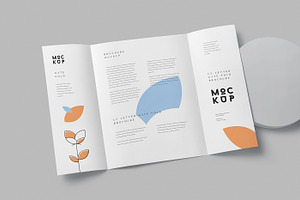 US Letter Gate Fold Brochure Mockups