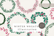 WATERCOLOR WINTER WREATH PNG, an Illustration by KruthDesign (Thumbnail 1 of 10)