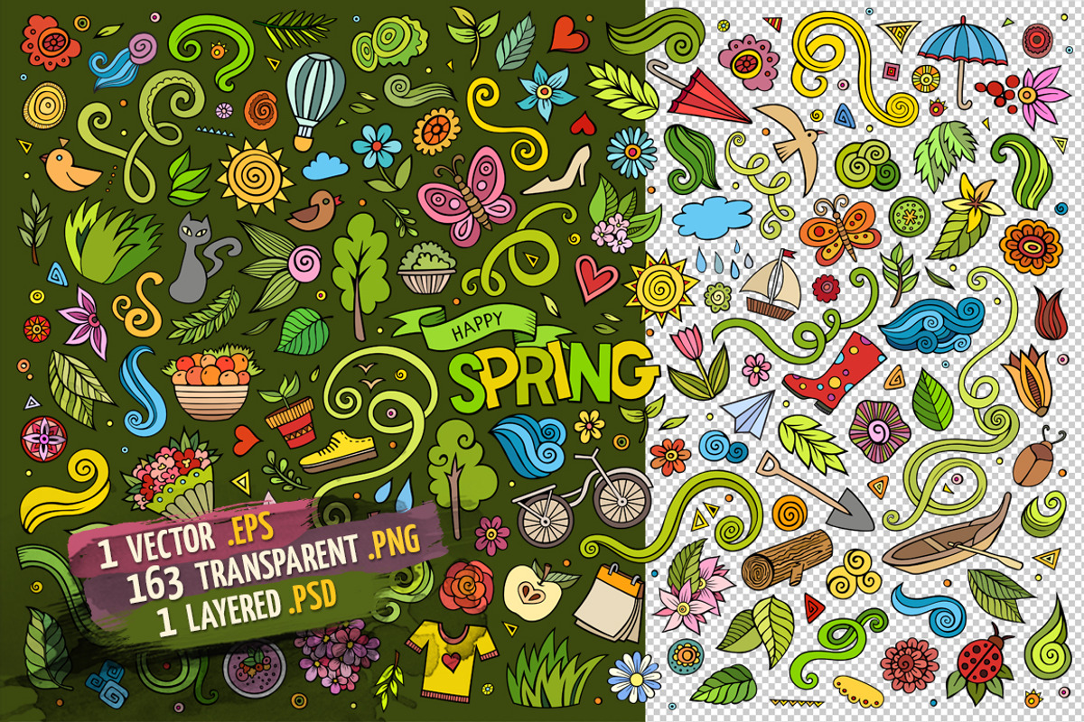Spring Objects & Symbols Set, an Object Graphic by BALABOLKA