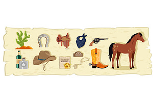 Cowboy Vector Elements. Cowboy Boots