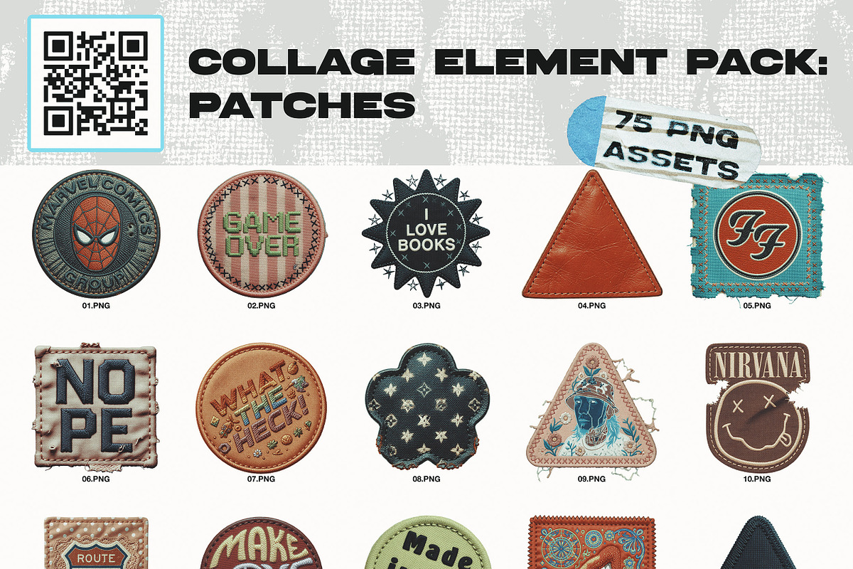 Collage Elements Pack: Patches, an Object Graphic by Megan Aili Designs (Photo 6 of 6)