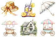 Vintage Summer Decorations Clipart, an Illustration by designhome (Thumbnail 5 of 5)