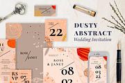 Dusty Abstract Wedding Invitation, an Invitation Template by Lyllopop (Thumbnail 1 of 4)