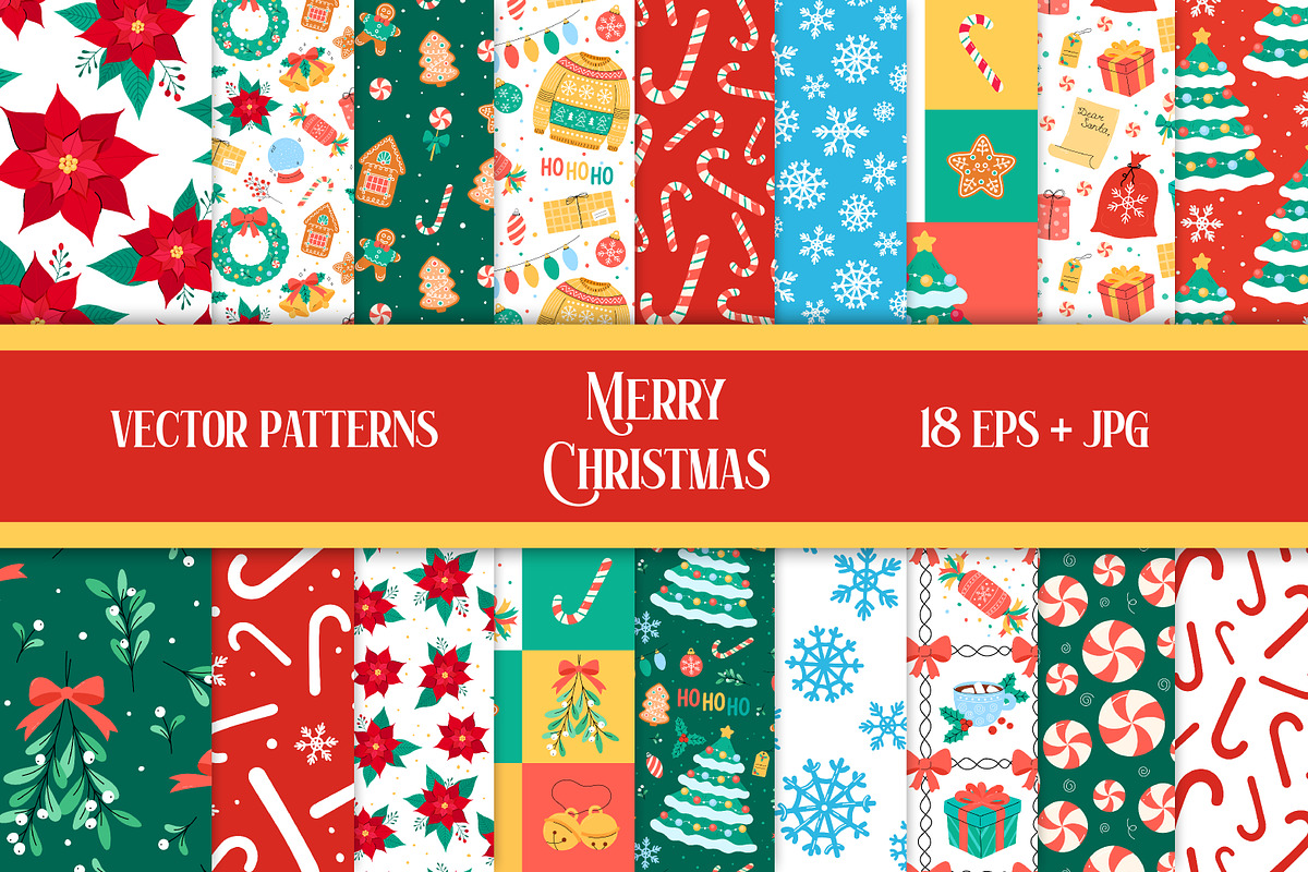 Christmas Vector Patterns Collection, a Pattern Graphic by AnnaViolet_store (Photo 1 of 10)