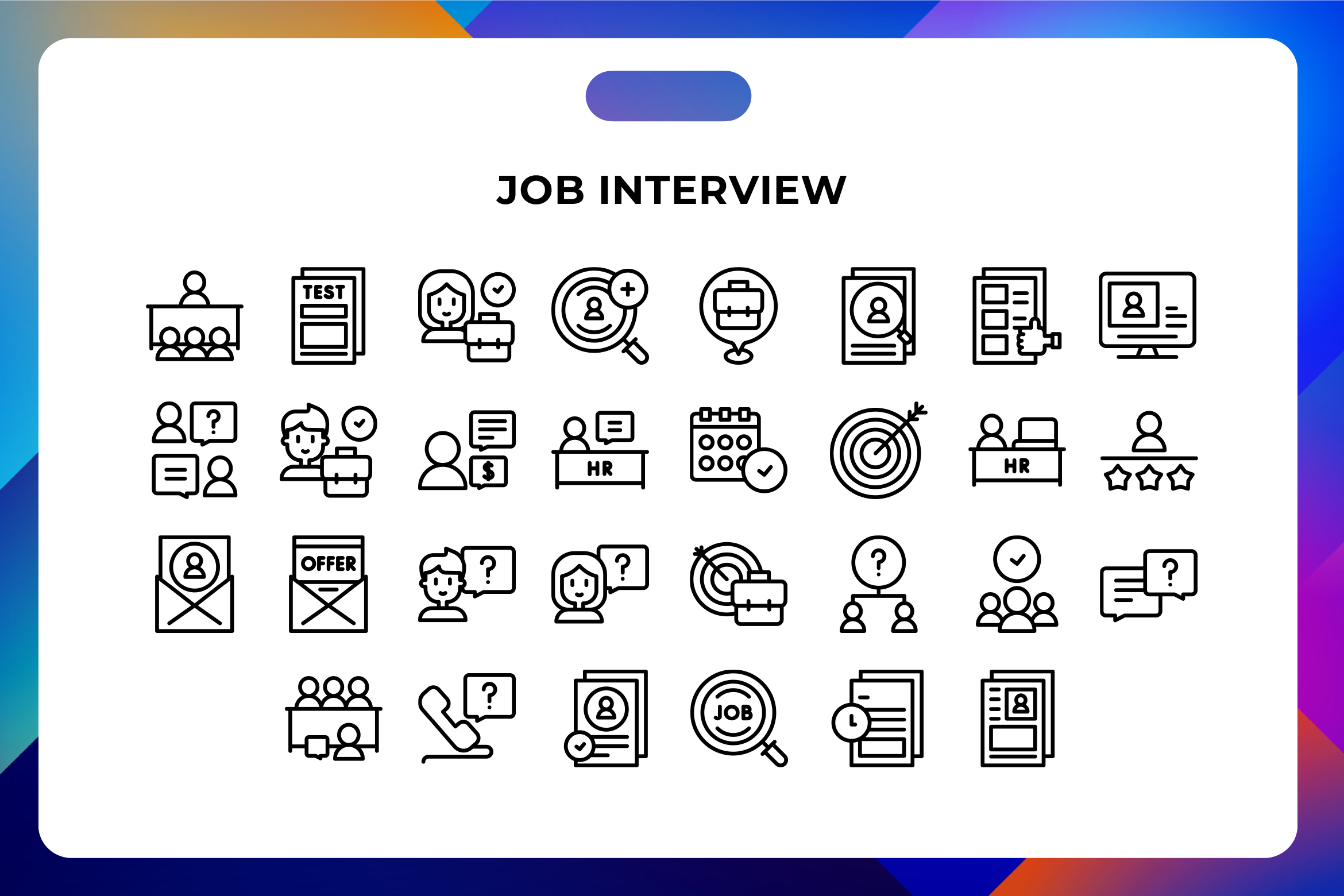 Job Interview Icons, an Icon by Wencory