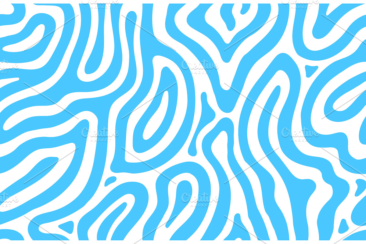 Chaotic groovy water waves pattern, a Decorative Illustration by Vector Tradition