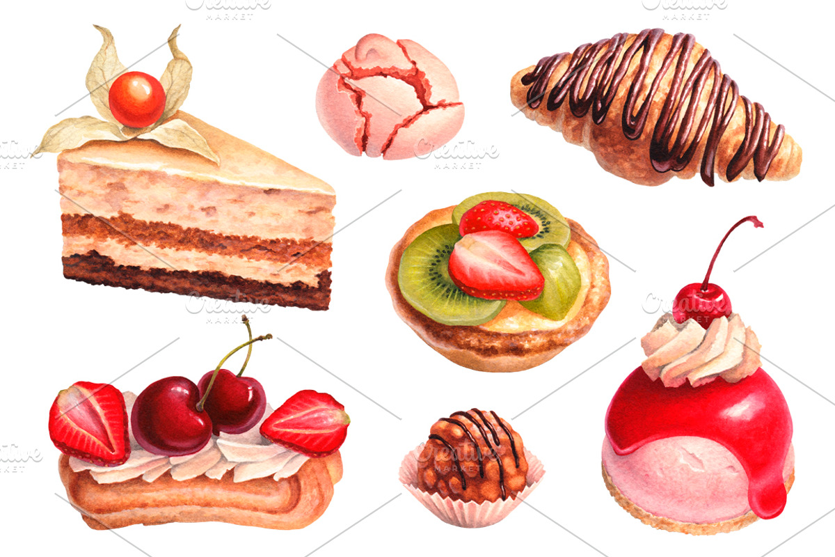 Dessert illustrations and patterns, a Food Illustration by Sundra (Photo 1 of 6)