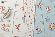 Woodland Winter Foxes Pattern, a Pattern Graphic by Lady Bruniere Design (Thumbnail 5 of 7)