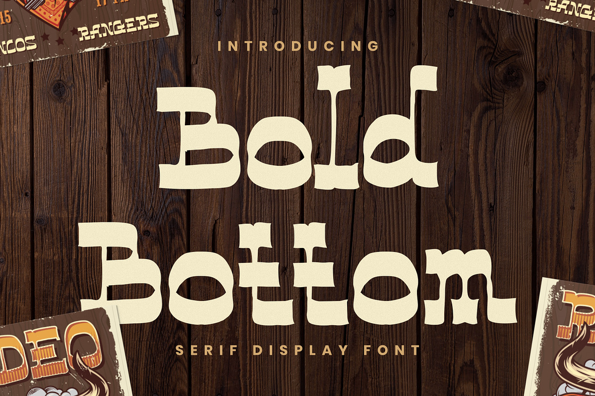 Bold Bottom - Western Serif Font, a Slab Serif Font by Imoodev (Photo 1 of 5)